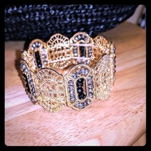 Stretch gold tone bracelet- Sale!